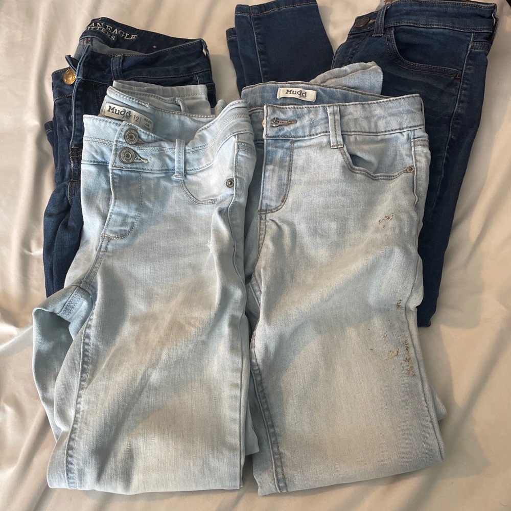 Lot of 4 girls 12/00 skinny jeans.